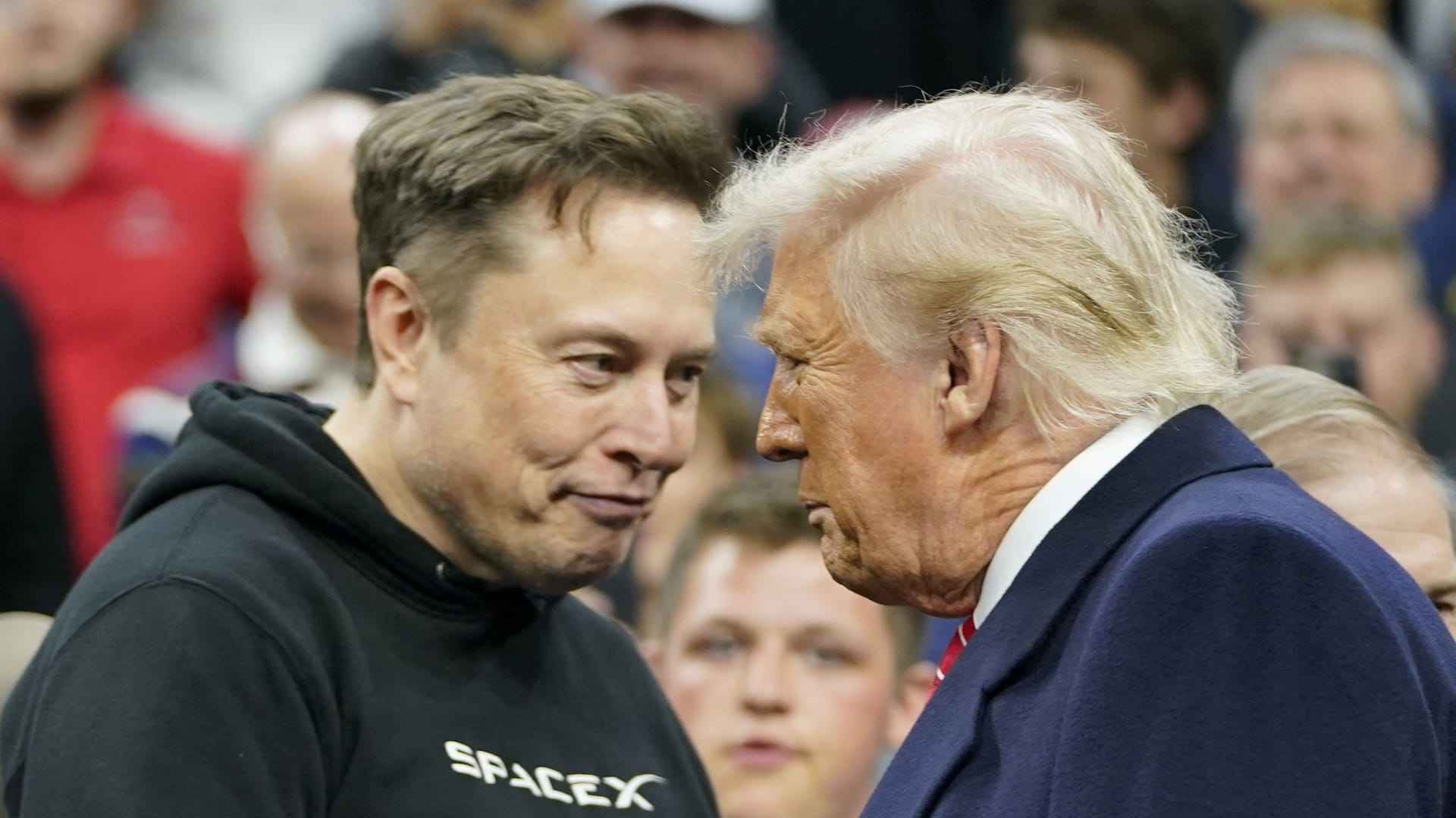 Elon Musk und Donald Trump: Tech-Milliardäre verfolgen ihre eigenen Ziele, sagt Douglas Rushkoff. Elon Musk und Donald Trump: Tech-Milliardäre verfolgen ihre eigenen Ziele, sagt Douglas Rushkoff.