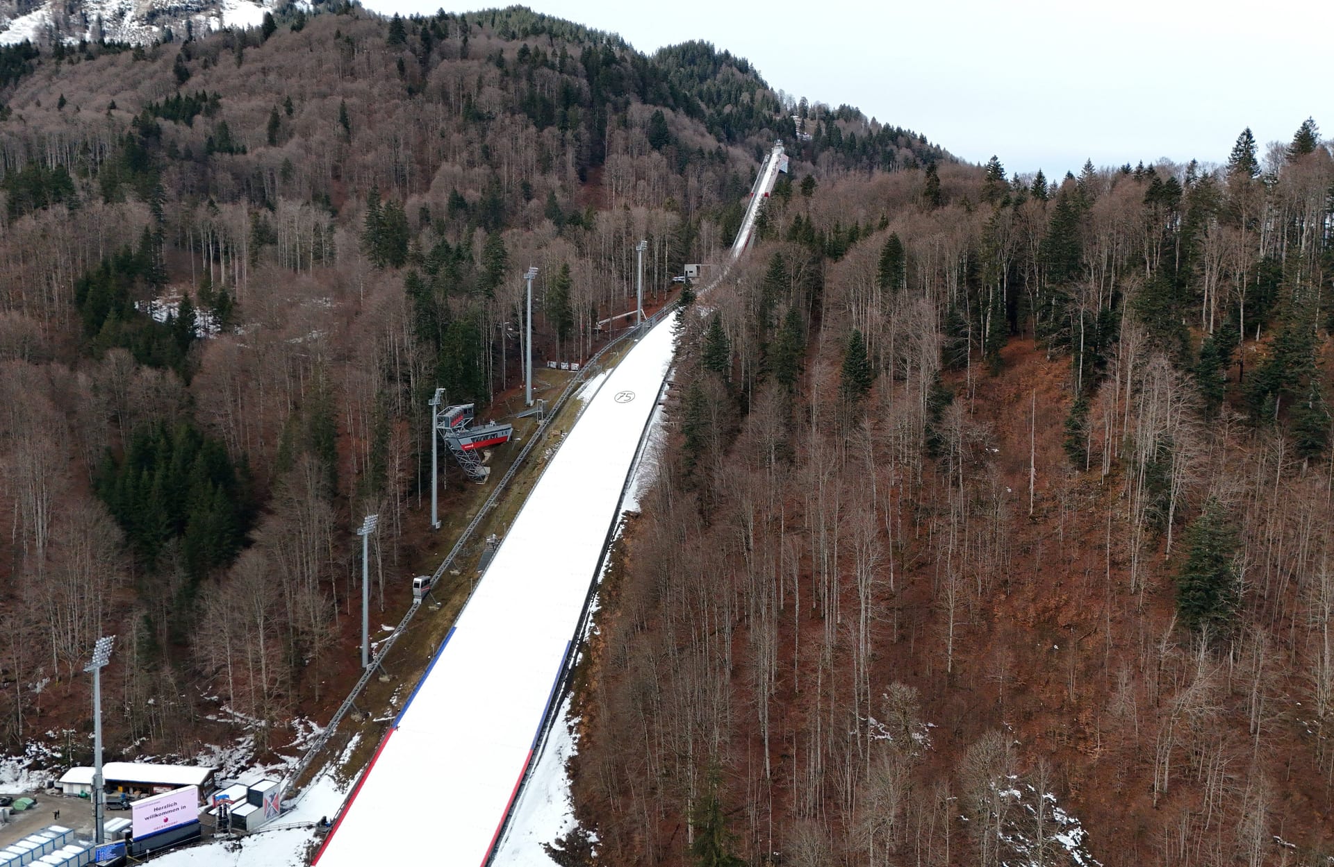 Die Schanze in Oberstdorf: Sie ist die drittgrößte Skiflugschanze der Welt.