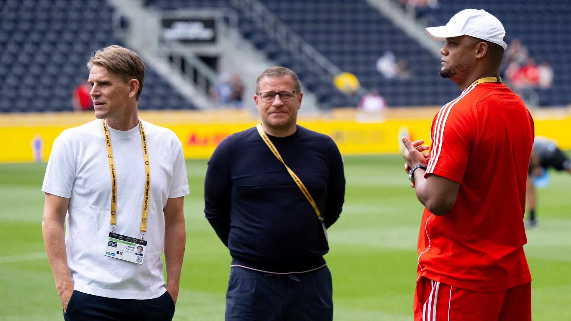 Christoph Freund, Max Eberl und Vincent Kompany: Bayerns Sportdirektor, Sportvorstand und Cheftrainer planen den Kader der neuen Saison gemeinsam.