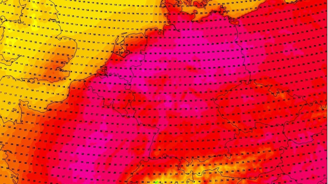 Wetter in Deutschland: Die erwarteten Temperaturen am Mittwoch, den 2. Juli. Die Hitze spitzt sich zu. Wetter in Deutschland: Die erwarteten Temperaturen am Mittwoch, den 2. Juli. Die Hitze spitzt sich zu.