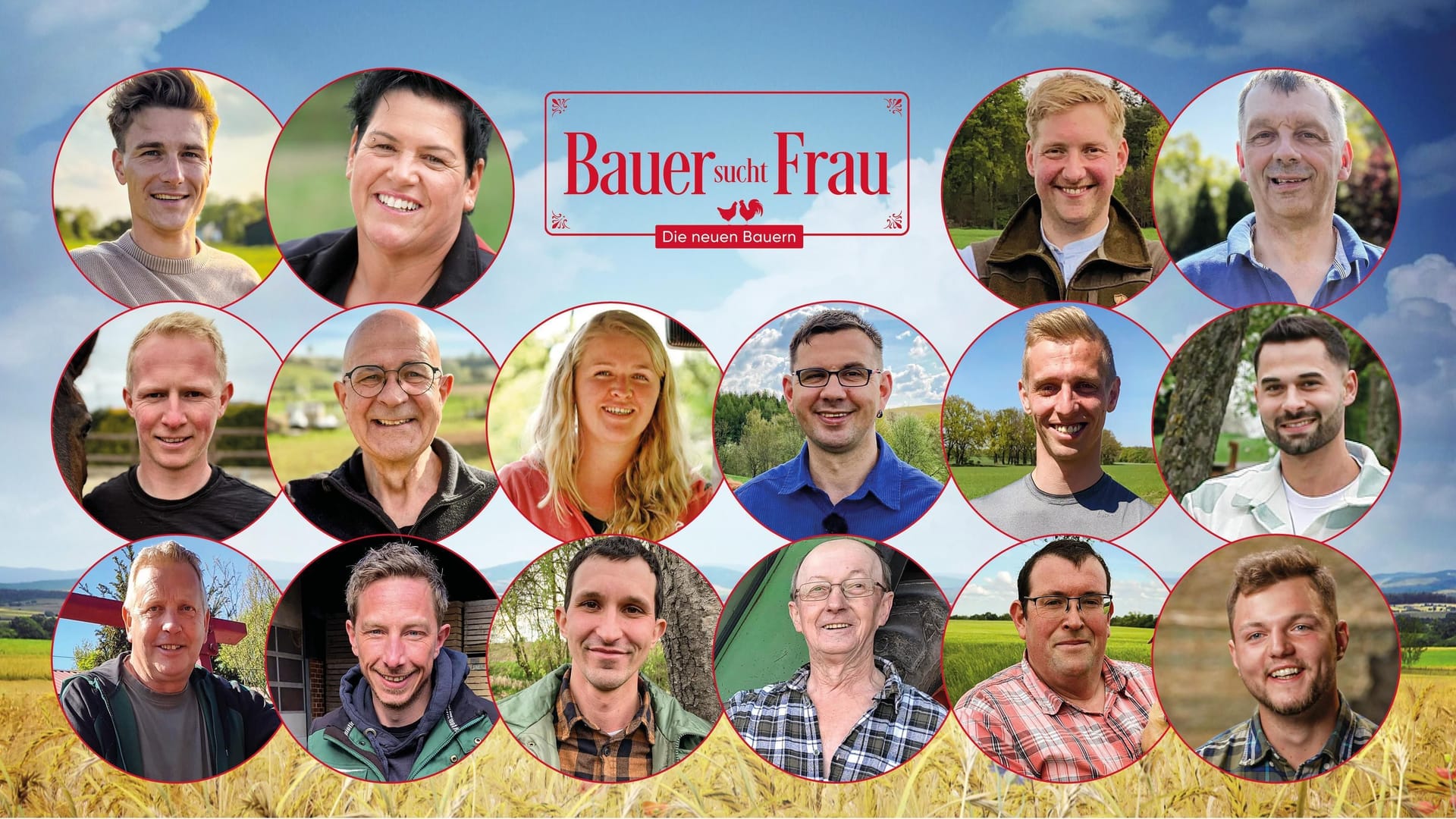 Die diesjährigen Liebessuchenden: Friedrich, Simone, Daniel, Johann, Steffen, Herbert, Insa, Thomas, Christopher, Basti, Jörg, Andreas, Michael, Walter, Armin und Michi.