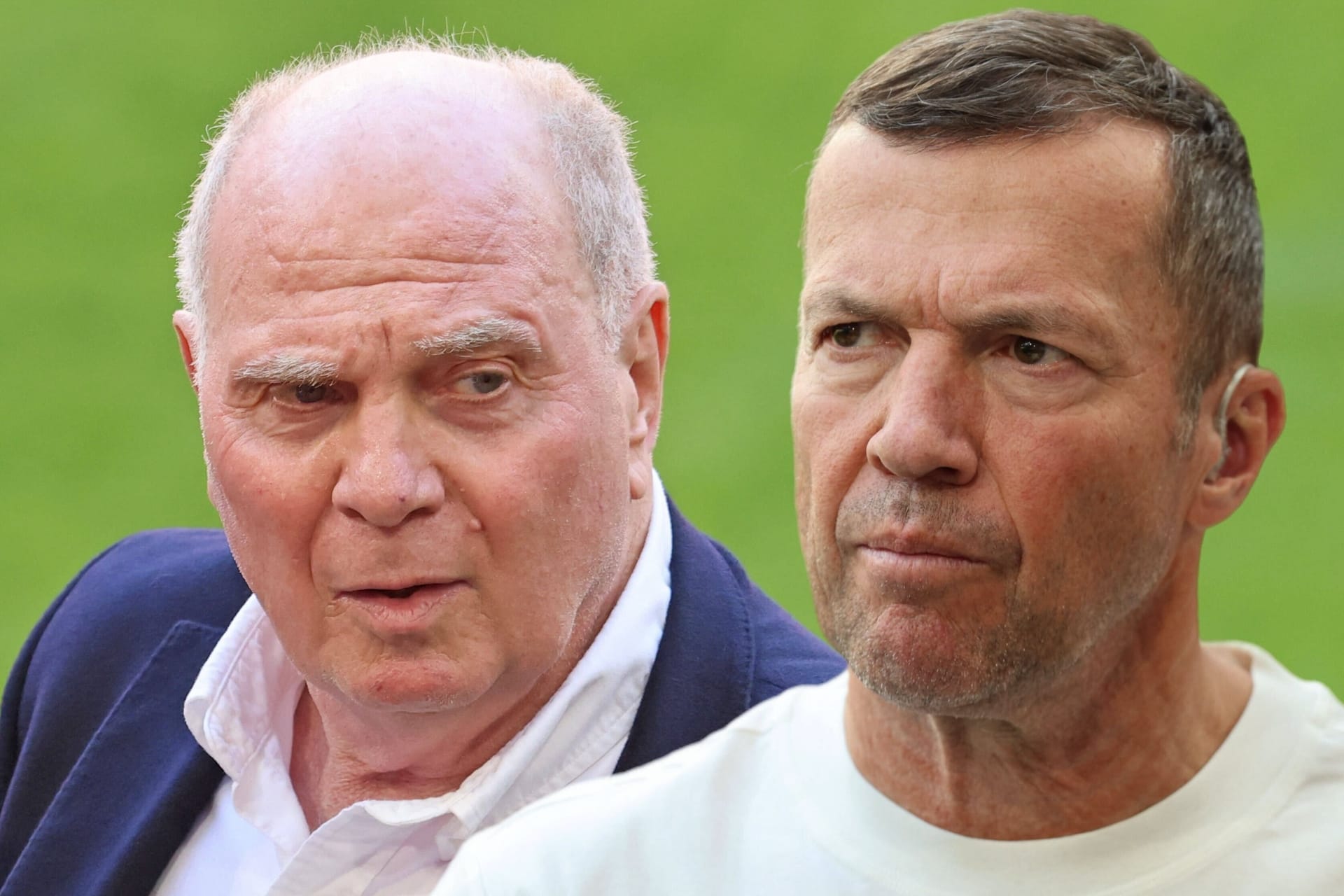 Bayern-Ehrenpräsident Uli Hoeneß (li.) und Rekordnationalspieler Lothar Matthäus (Fotomontage): Die beiden Persönlichkeiten geraten immer wieder aneinander.