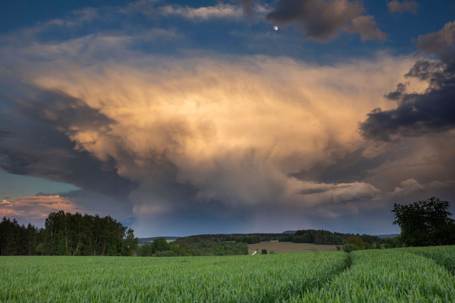 Gewitterwolken und Sonnenschein im Erzgebirge (Archivbild): Die Wetter-Vorhersage sagt für Deutschland zweigeteiltes Wetter voraus.