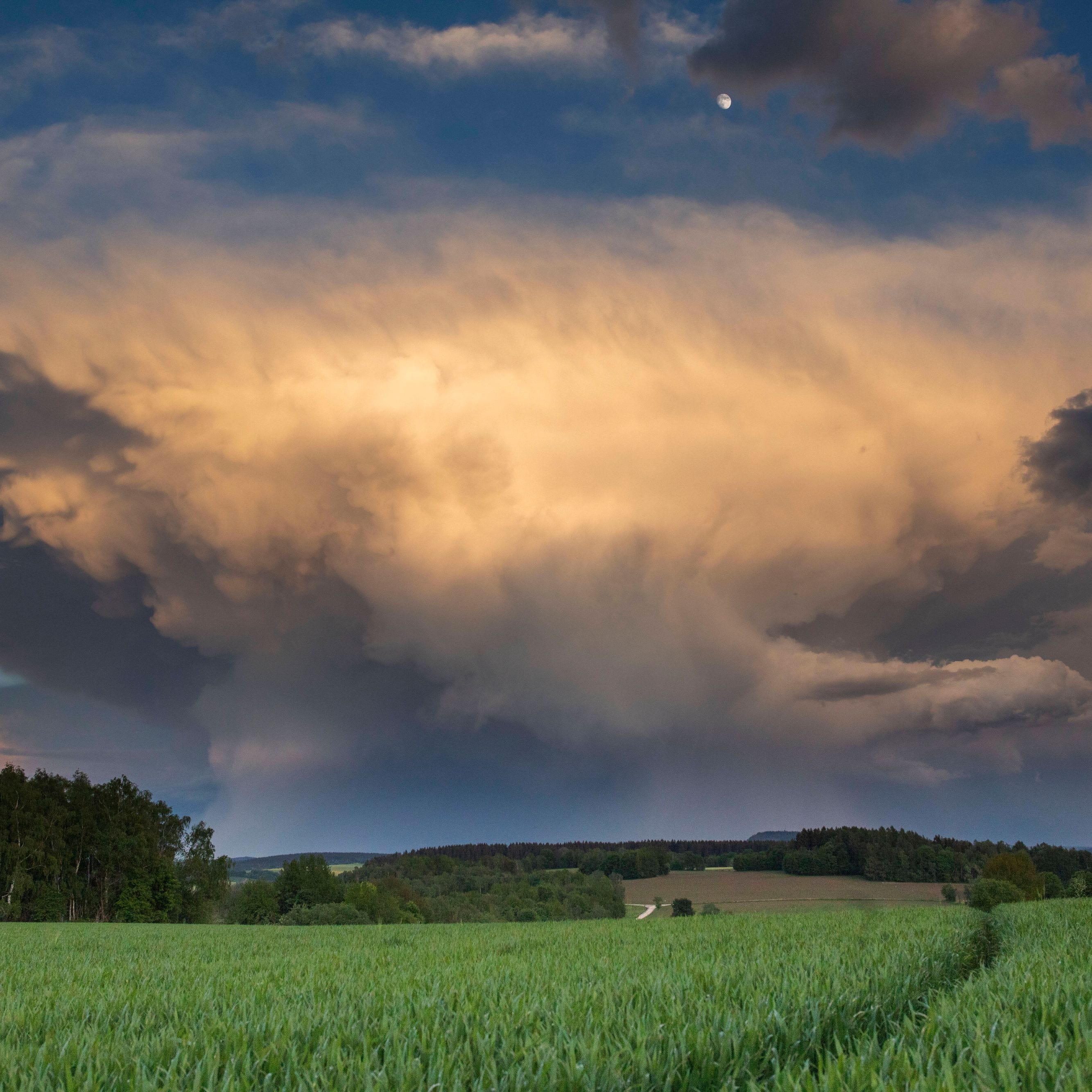Gewitterwolken und Sonnenschein im Erzgebirge (Archivbild): Die Wetter-Vorhersage sagt für Deutschland zweigeteiltes Wetter voraus.