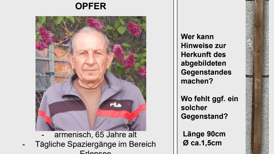 Das Fahndungsplakat der Polizei: Wer kann Hinweise zu Suren I. und dem abgebildeten Gegenstand geben?