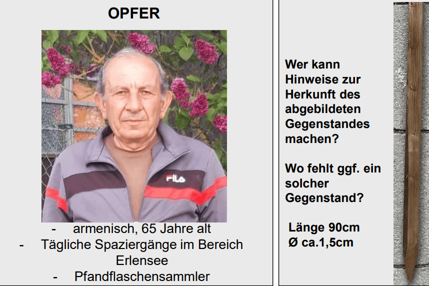 Das Fahndungsplakat der Polizei: Wer kann Hinweise zu Suren I. und dem abgebildeten Gegenstand geben?