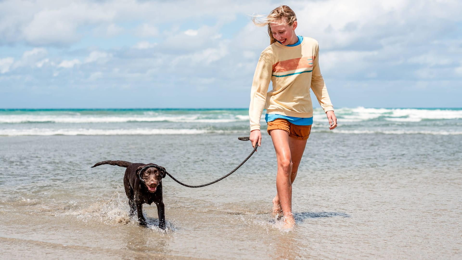 Hund und Frauchen am Strand: In Lanzarote öffnet bald der erste Hundestrand der Insel. Hund und Frauchen am Strand: In Lanzarote öffnet bald der erste Hundestrand der Insel.