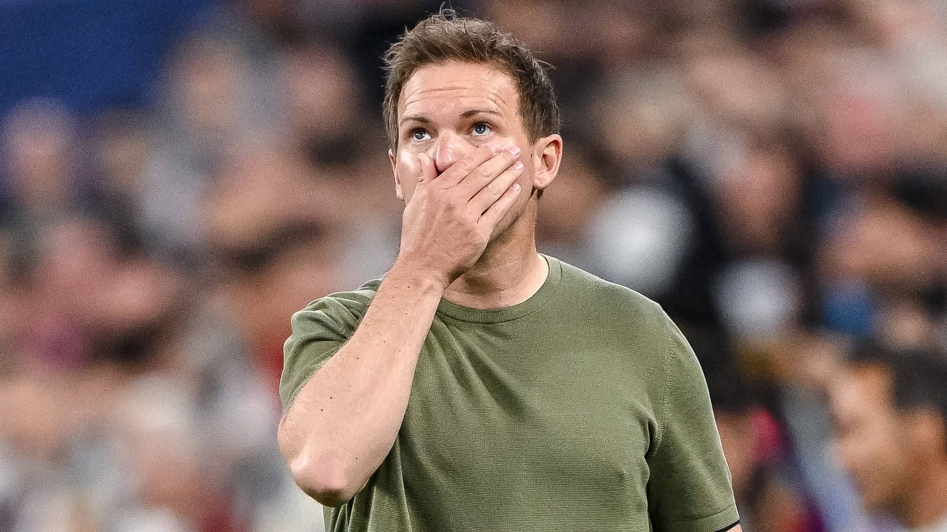 Fassungslos: Bundestrainer Julian Nagelsmann im Spiel der DFB-Elf gegen Portugal.