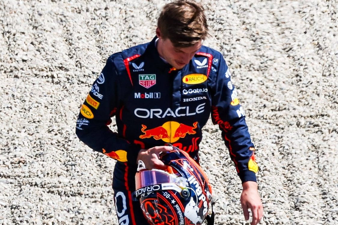 Enttäuscht: Max Verstappen kurz nach seinem frühen Aus beim Großen Preis von Österreich.