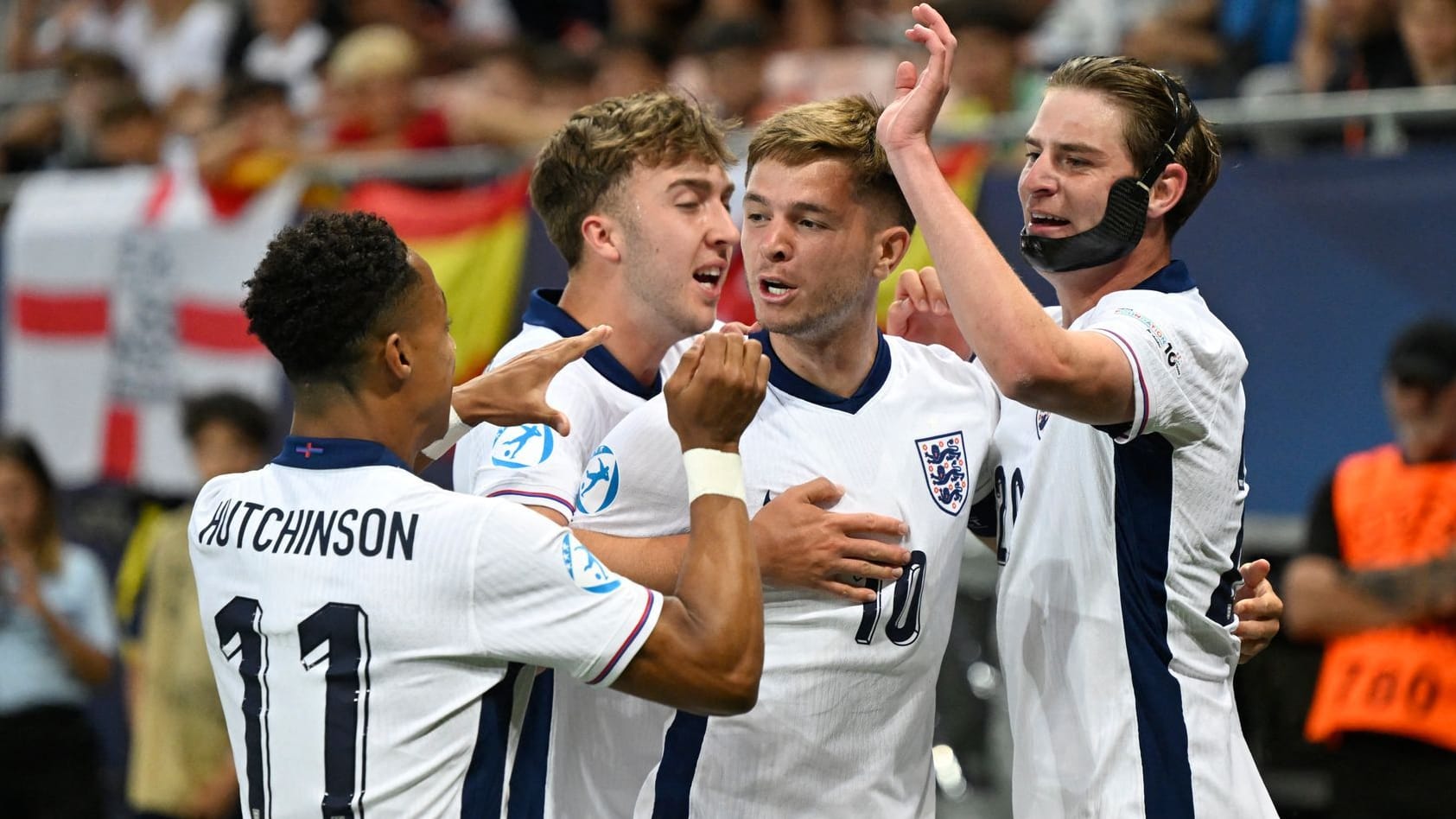 Halbfinale! Englands U21-Spieler jubeln in der Partie gegen Spanien.