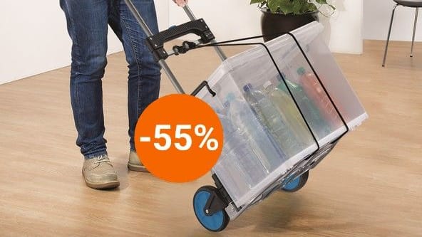 Klappbare Transportkarre im Angebot: Aldi bietet ein mobiles Modell mit mehr als 50 Prozent Rabatt an.