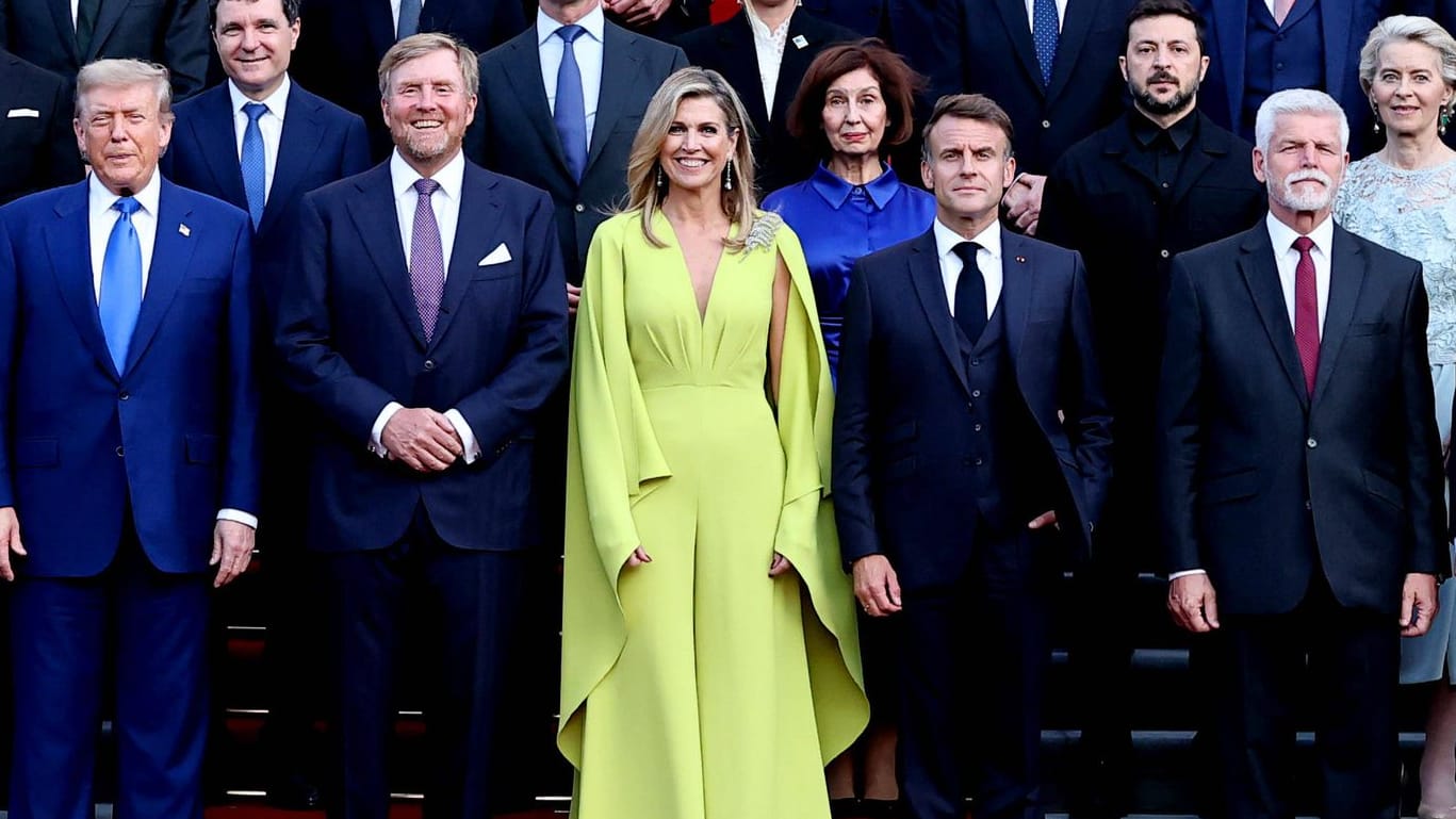 König Willem-Alexander und Königin Máxima: Sie empfingen die Staats- und Regierungschefs der Nato-Länder.