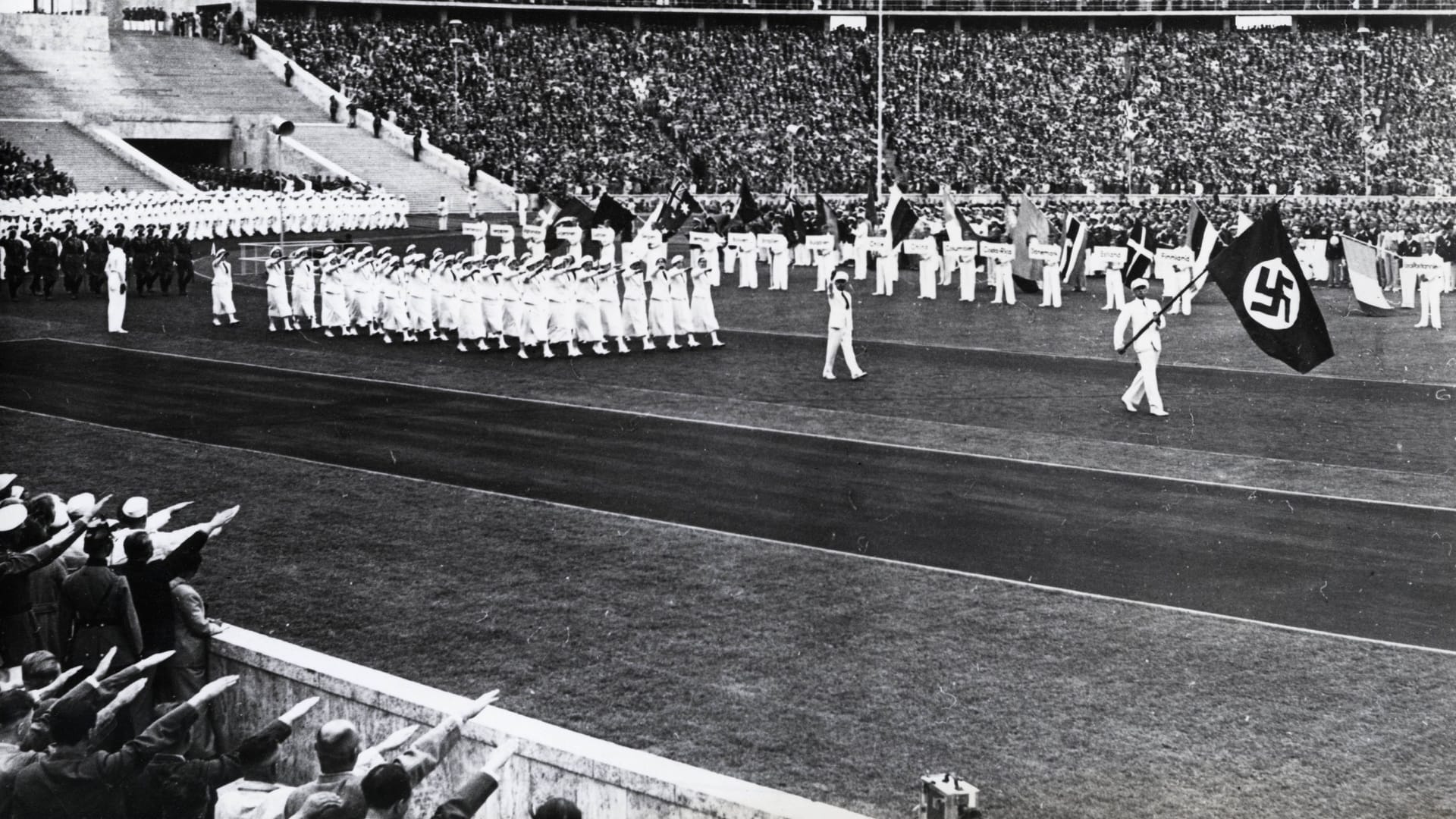 Eröffnungsfeier der Olympischen Spiele in Berlin 1. August 1936.