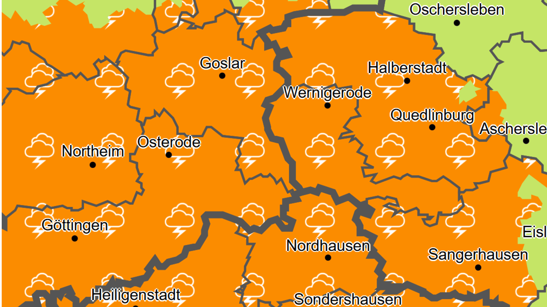 Im Harz und am Rand des Mittelgebirges geht es rund: Der Deutsche Wetterdienst hat eine amtliche Warnung ausgesprochen.