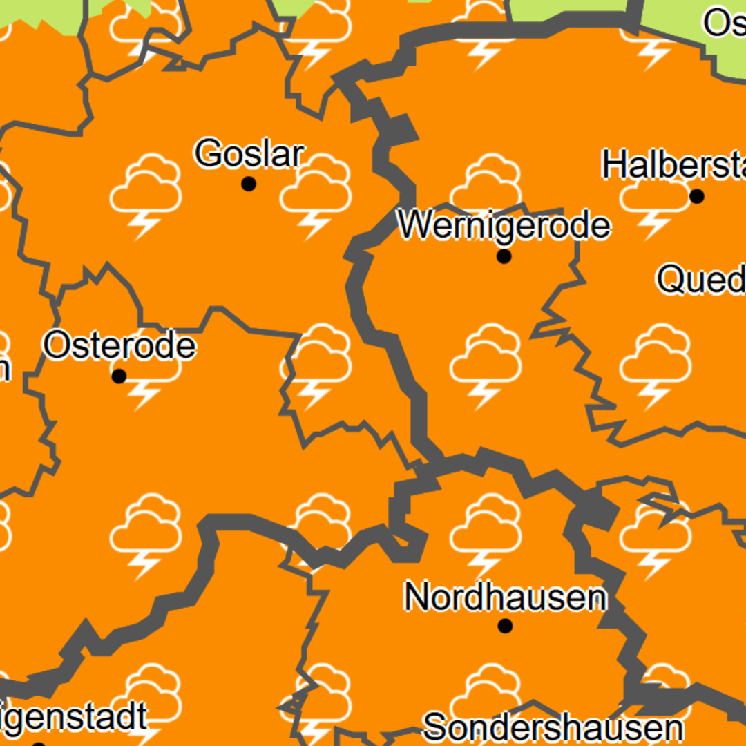 Im Harz und am Rand des Mittelgebirges geht es rund: Der Deutsche Wetterdienst hat eine amtliche Warnung ausgesprochen.