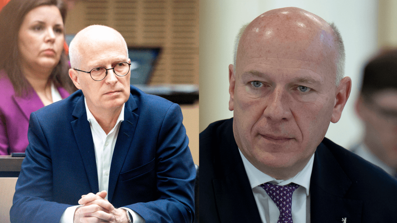 Peter Tschentscher und Kai Wegner (Archivbilder): Es gibt Streit wegen Abschiebungen.