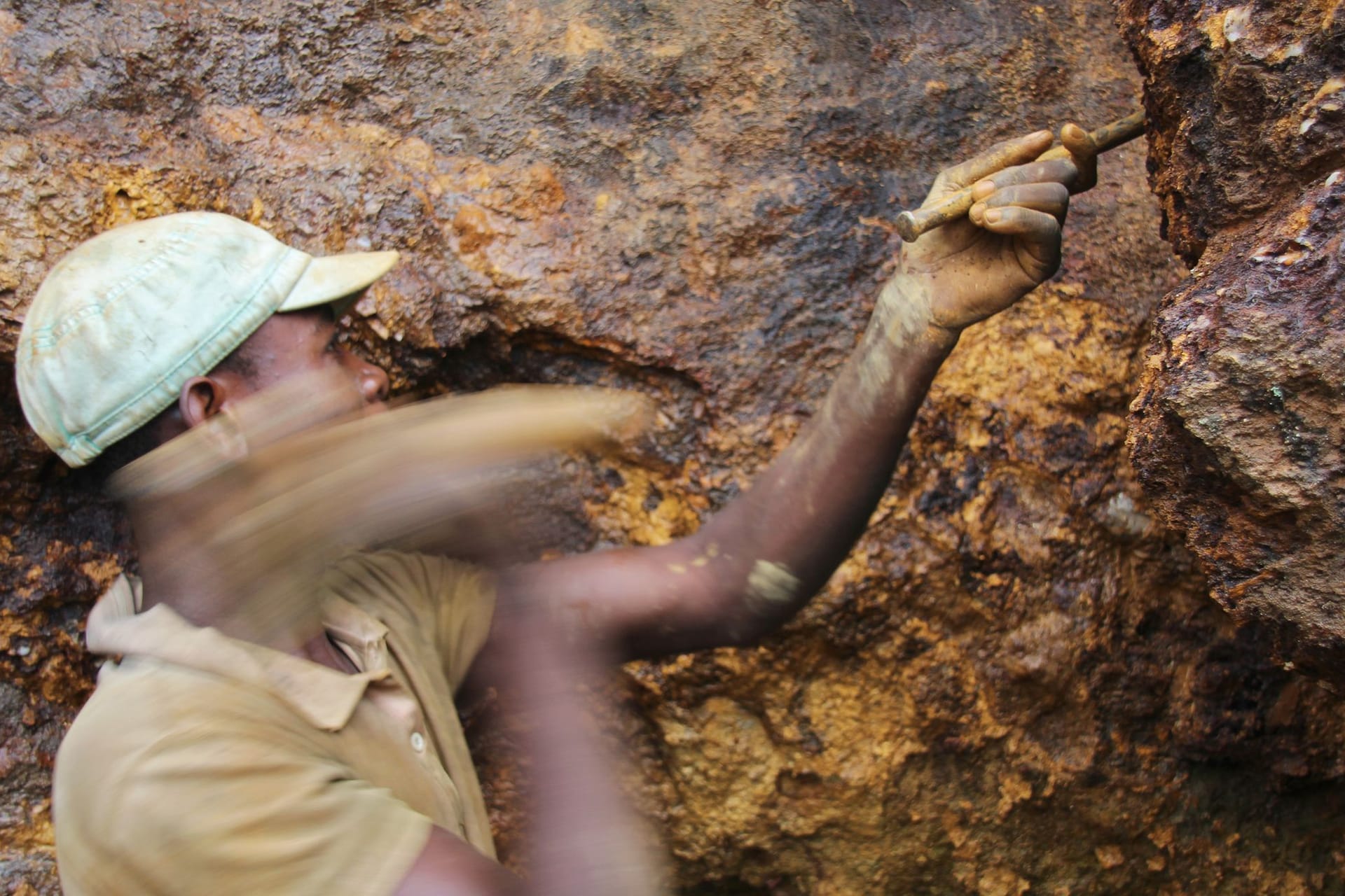Arbeiter in Mine im Kongo