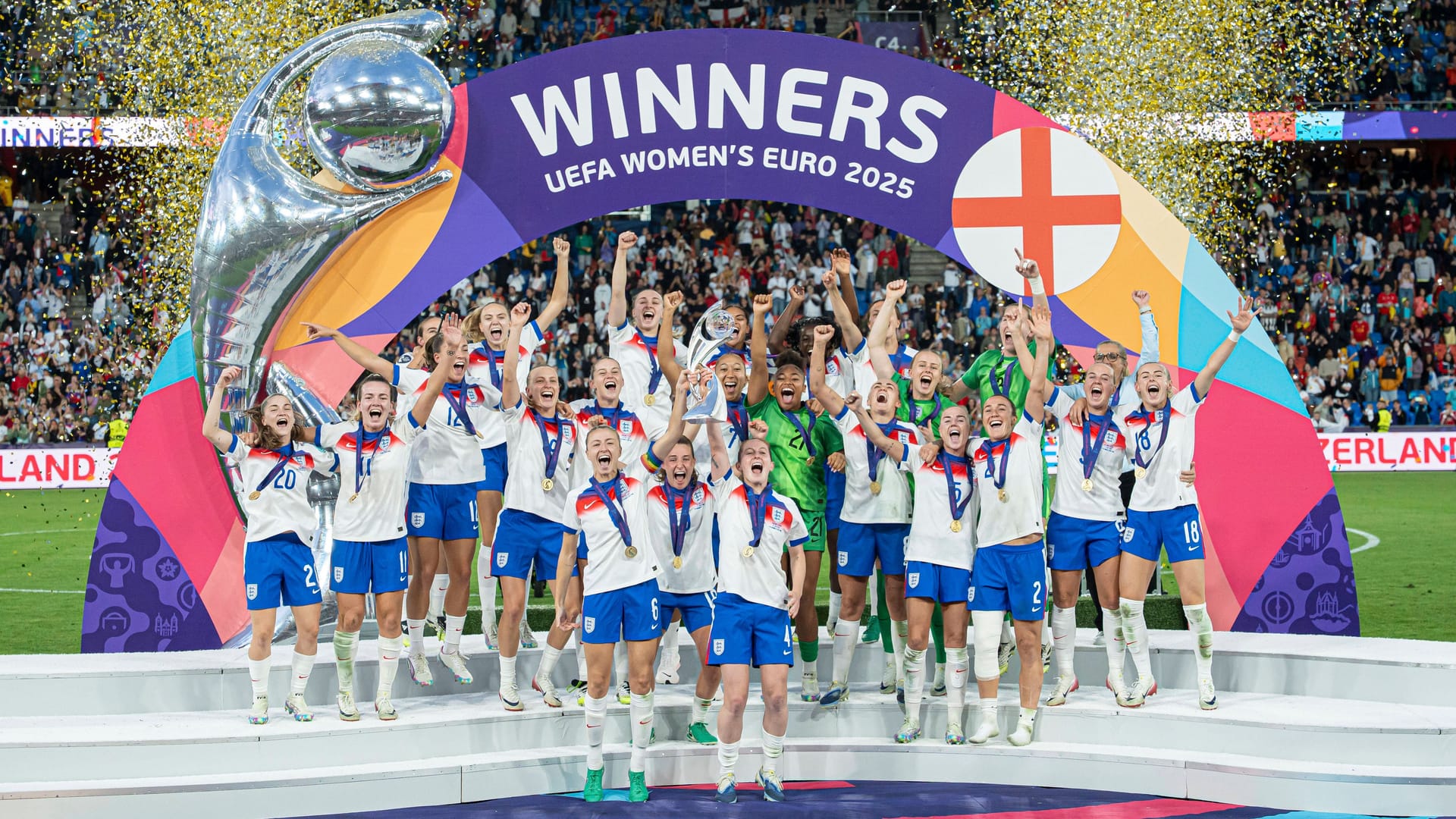 Jubel den "Lionesses": England ist zum zweiten Mal in Folge Europameister.