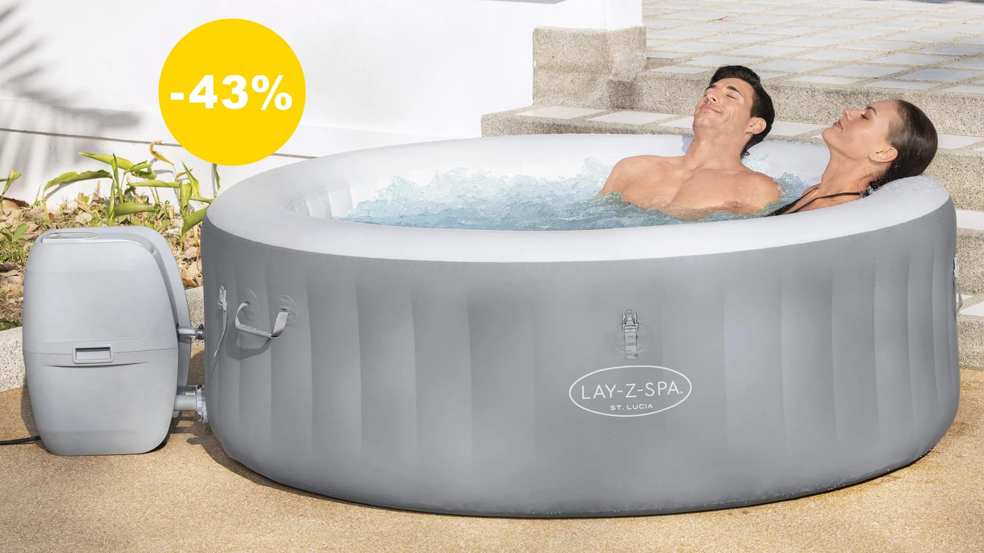 Heute im Angebot bei Obi: Der Lay-Z Spa St. Lucia. Schnell aufgebaut, pflegeleicht und ideal für zwei bis drei Personen.