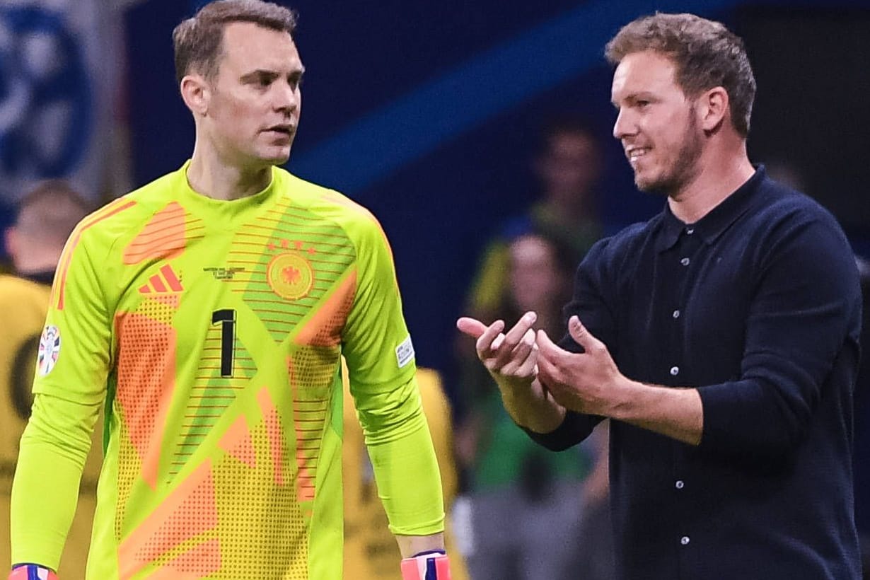 Manuel Neuer (l.) neben Julian Nagelsmann: Die EM 2024 war das letzte gemeinsame Projekt beim DFB.