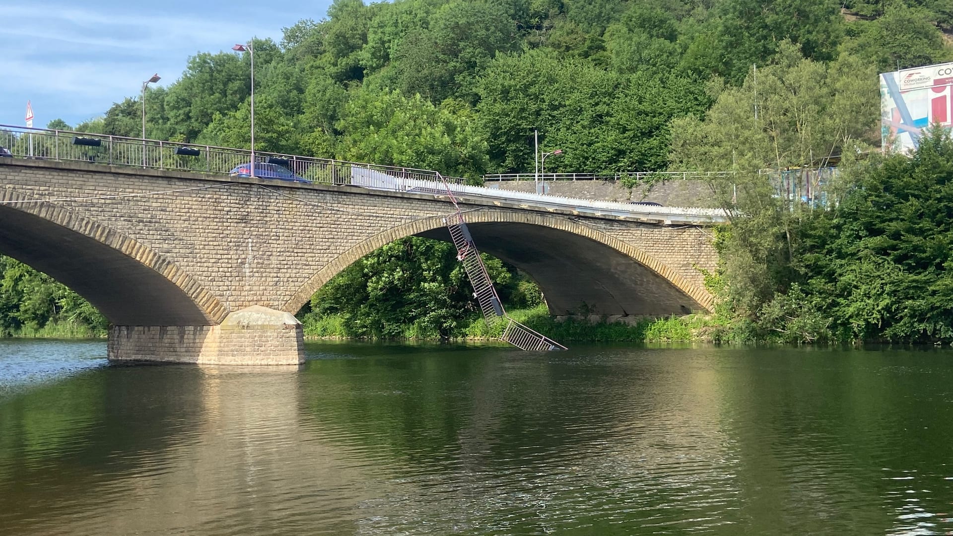 Die Grenzbrücke in Wasserbillig über die Sauer.