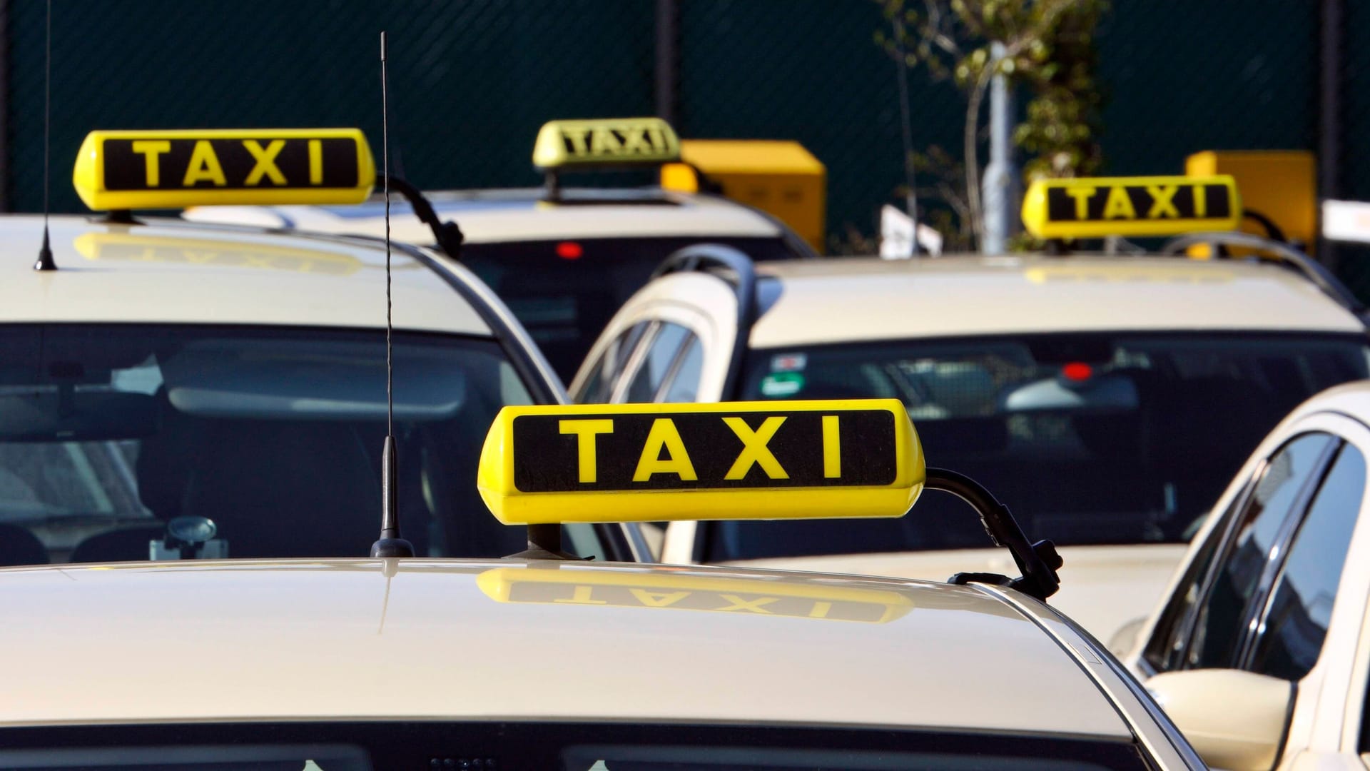 Mehrere Taxis warten an einem Standplatz (Symbolfoto): In Bremen wächst der Konkurrenzdruck durch den Fahrdienst Uber.
