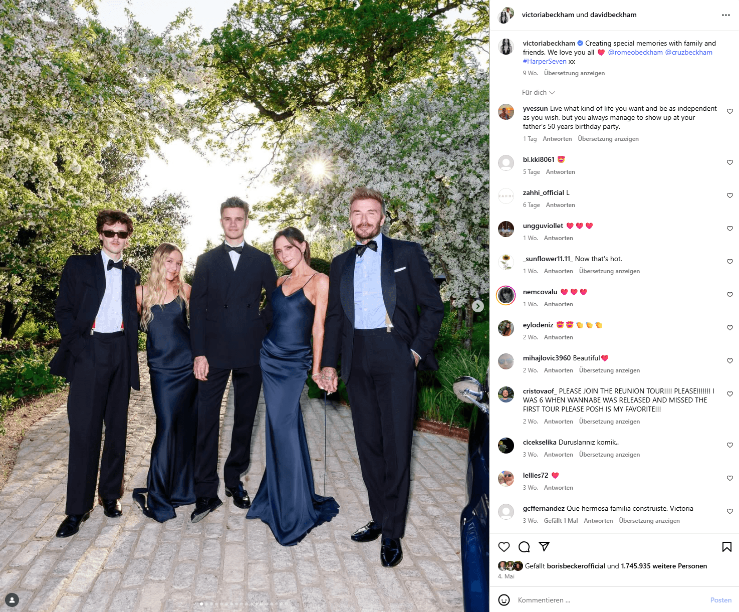Im Mai postete Victoria Beckham dieses Foto: Ihr Sohn Brooklyn fehlt darauf.