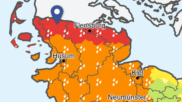 Warnkarte des Deutschen Wetterdienstes (DWD): Das Wetter in Deutschland zeigt sich weiter wechselhaft.