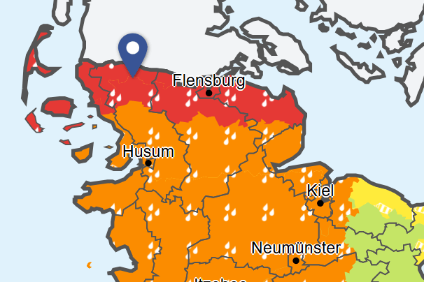 Warnkarte des Deutschen Wetterdienstes (DWD): Das Wetter in Deutschland zeigt sich weiter wechselhaft.