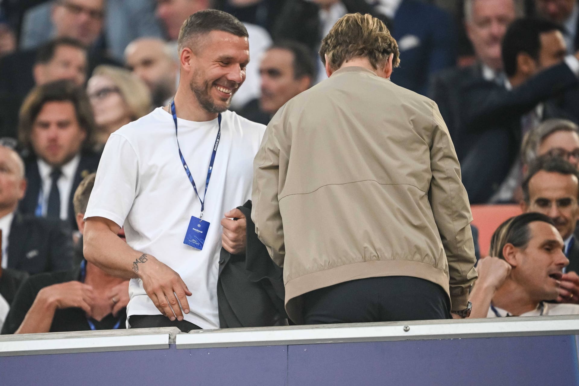 Lukas Podolski beim Champions-League-Finale (Archivbild): Rund um das Endspiel in der Allianz Arena soll sich der Vorfall ereignet haben.
