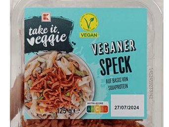 Ein veganer Speck einer Kaufland-Eigenmarke: Der Begriff "Speck" soll nach dem Willen der EU-Kommission bald nur noch für tierische Produkte verwendet werden dürfen.