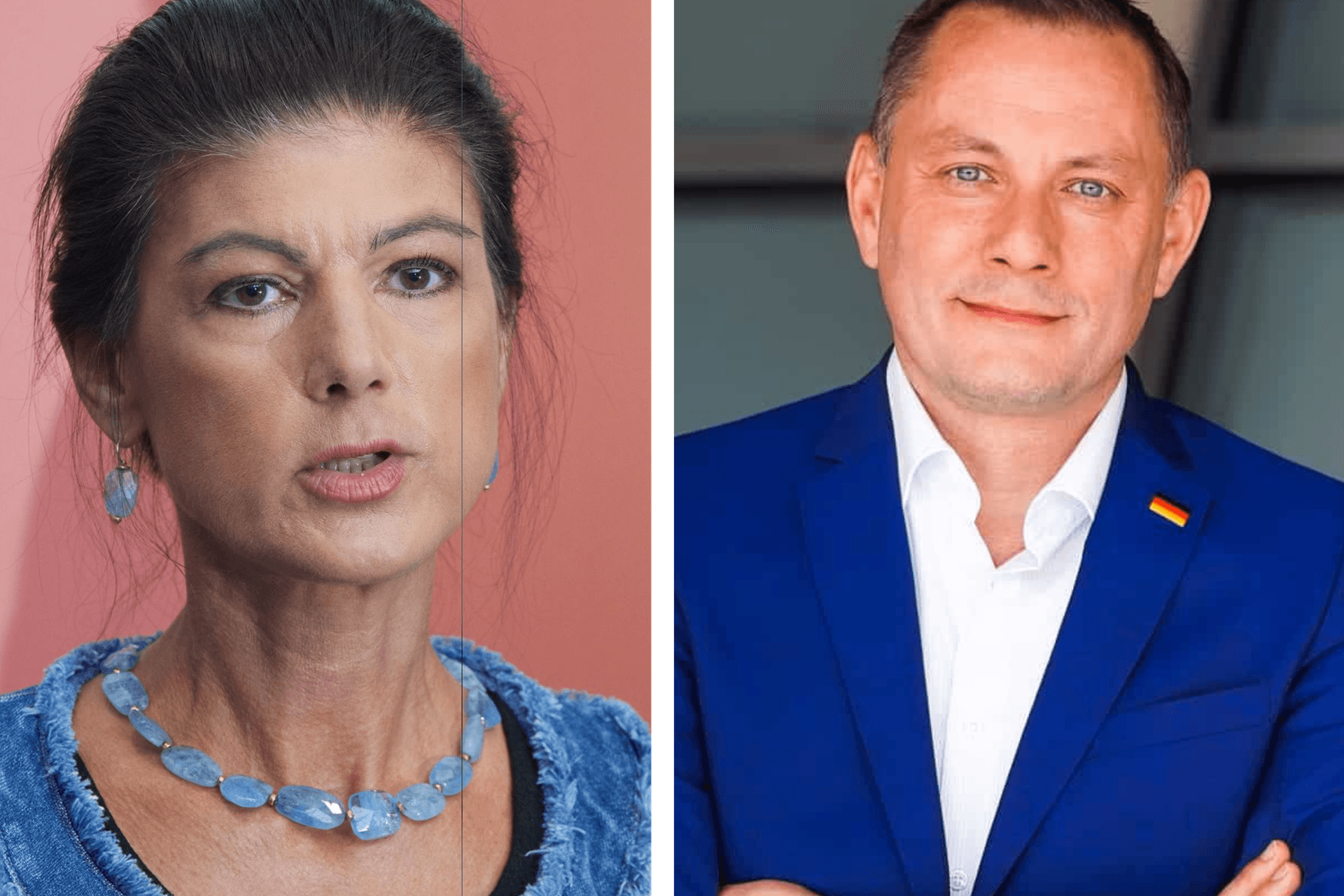 BSW-Parteichefin Sahra Wagenknecht und AfD-Co-Vorsitzender Tino Chrupalla (Archivbilder)