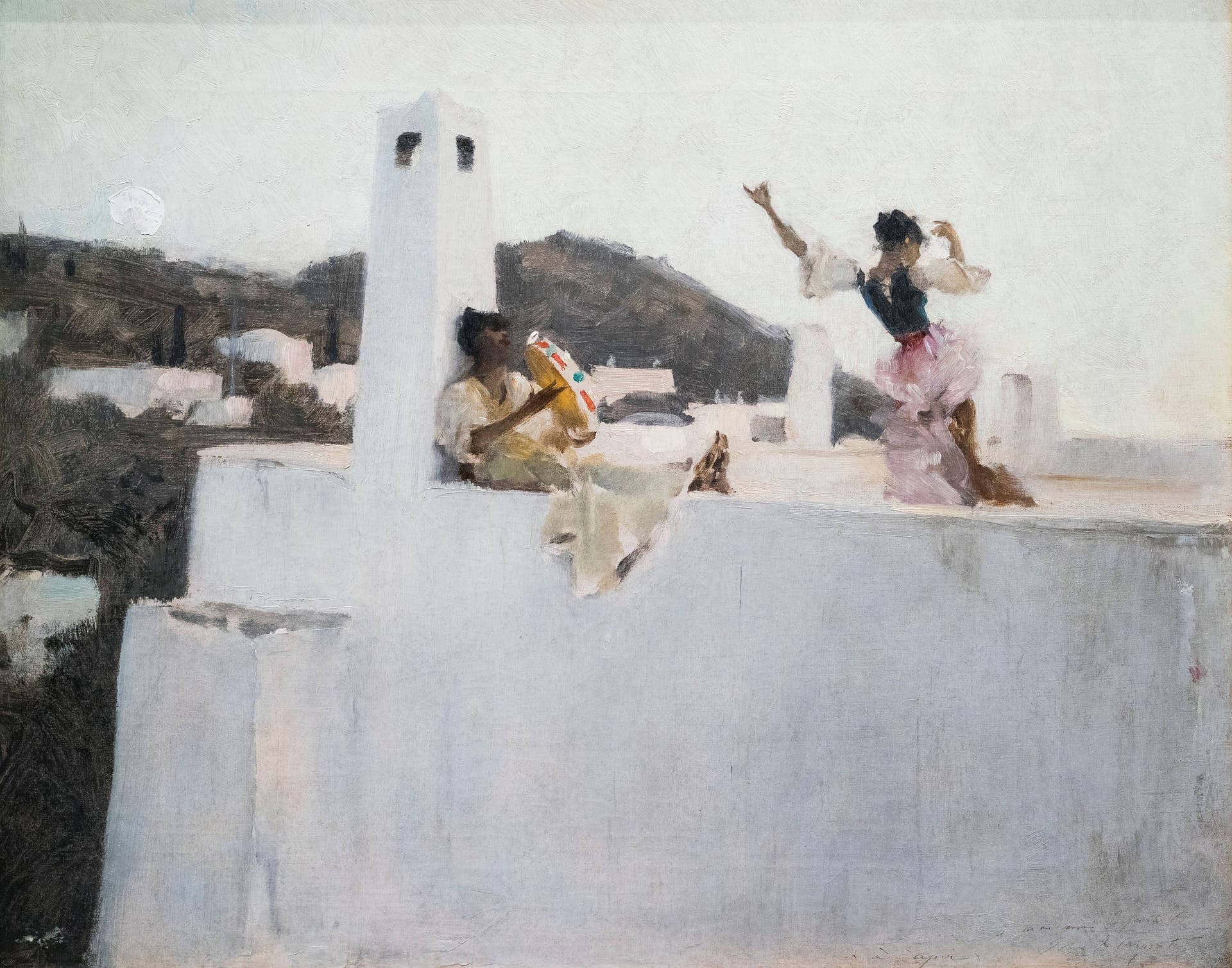 Lebendige Szene: Der amerikanische Künstler John Singer Sargent im Jahr 1878 die junge Capri-Einheimische Rosina Ferrara (r.) beim Tanzen.