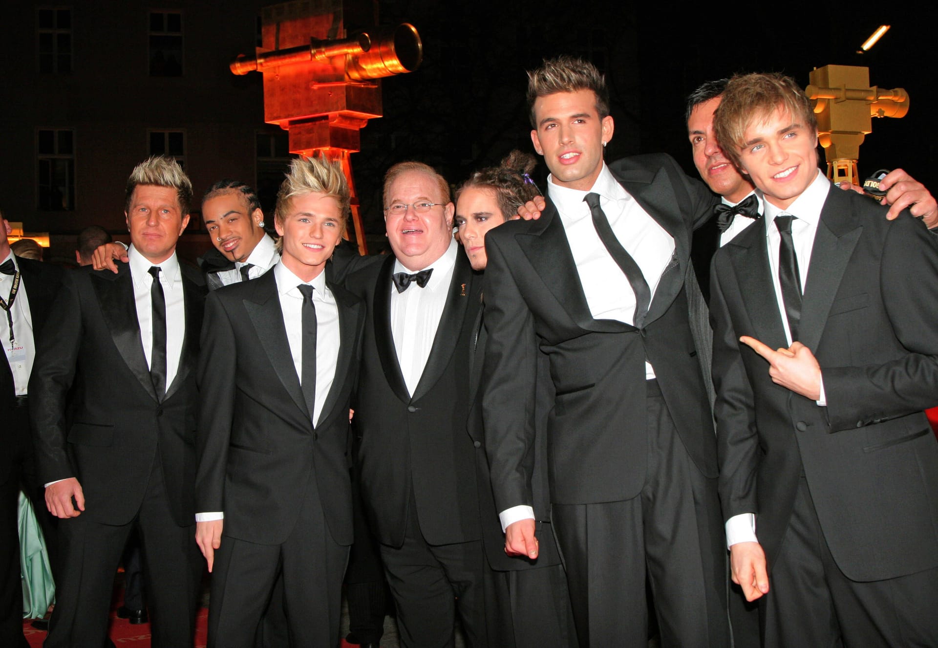 Die Boyband US5 mit Lou Pearlman im Februar 2007.