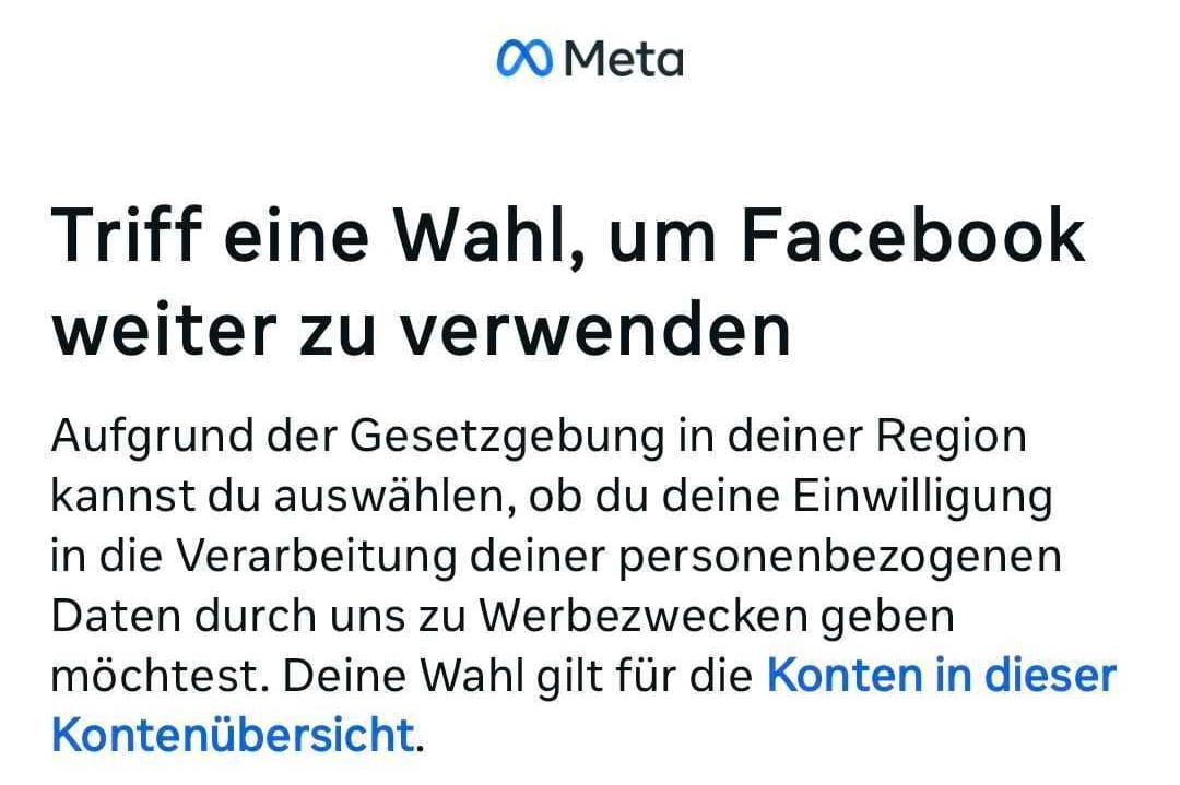 Diese Einblendung sehen Nutzer der Facebook-App derzeit.