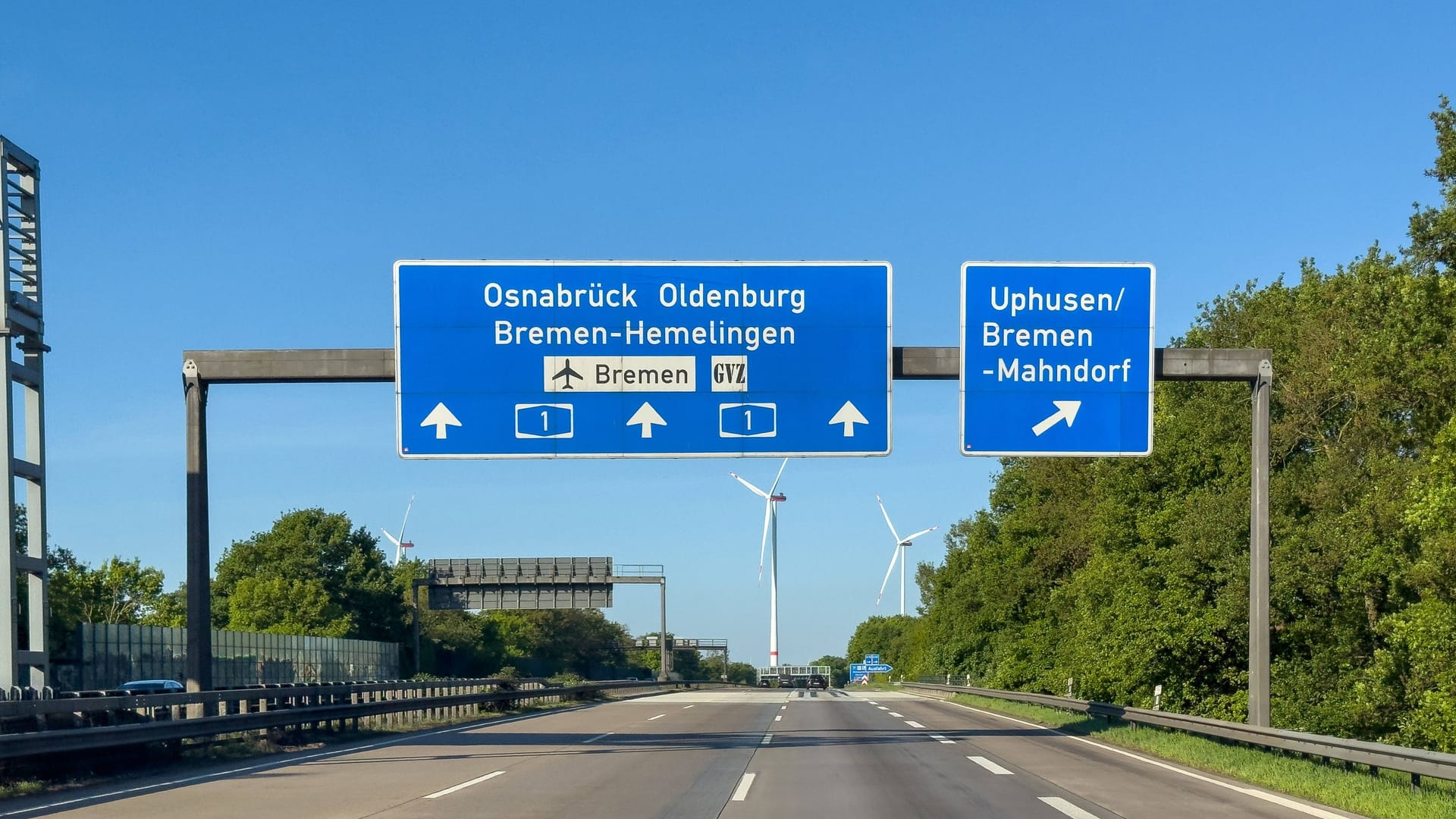 A1 mit der Abfahrt nach Uphusen/Bremen-Mahndorf: Die Anschlussstelle wird im Herbst saniert.
