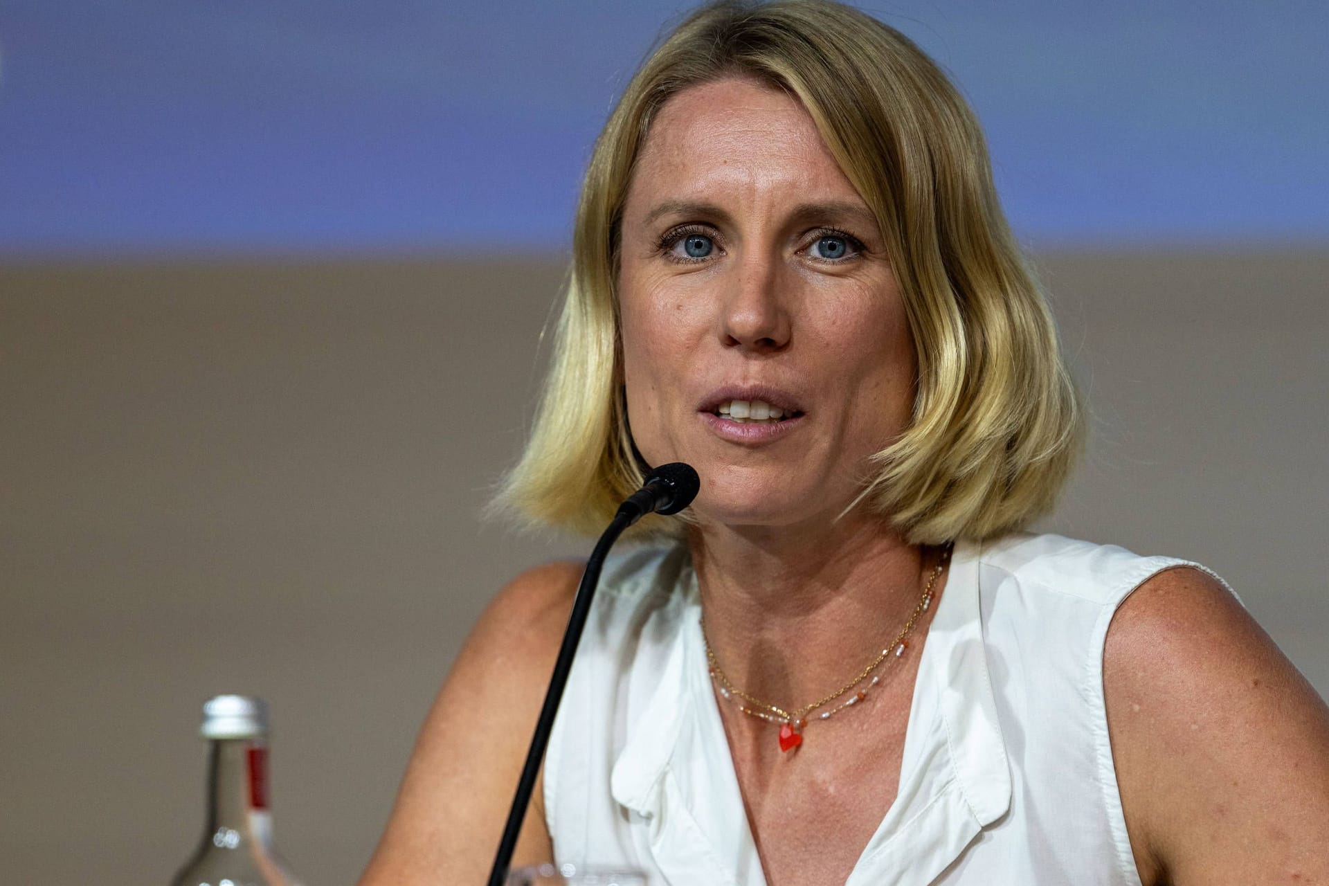 Die Eröffnungs-Pressekonferenz der Fisu Games am Dienstag, unter anderem mit Karla Borger, ehemalige Vizeweltmeisterin im Volleyball.