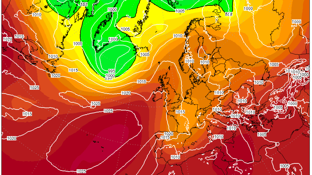ICON-Modellkarte für den 24. Juli 2025: In Südeuropa hält die Hitze an. Das Wetter in Deutschland sieht aber auf den ersten Blick nach Hitzesommer aus.