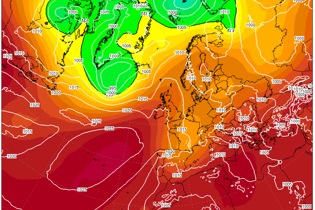 ICON-Modellkarte für den 24. Juli 2025: In Südeuropa hält die Hitze an. Das Wetter in Deutschland sieht aber auf den ersten Blick nach Hitzesommer aus.