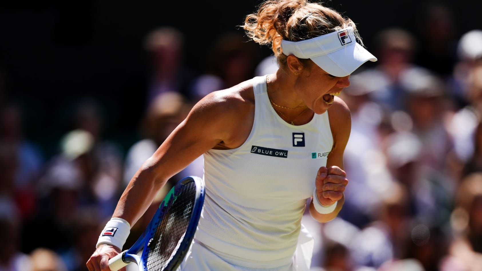 Laura Siegemund ballt die Faust: Die deutsche Tennisspielerin gewann den ersten Satz.