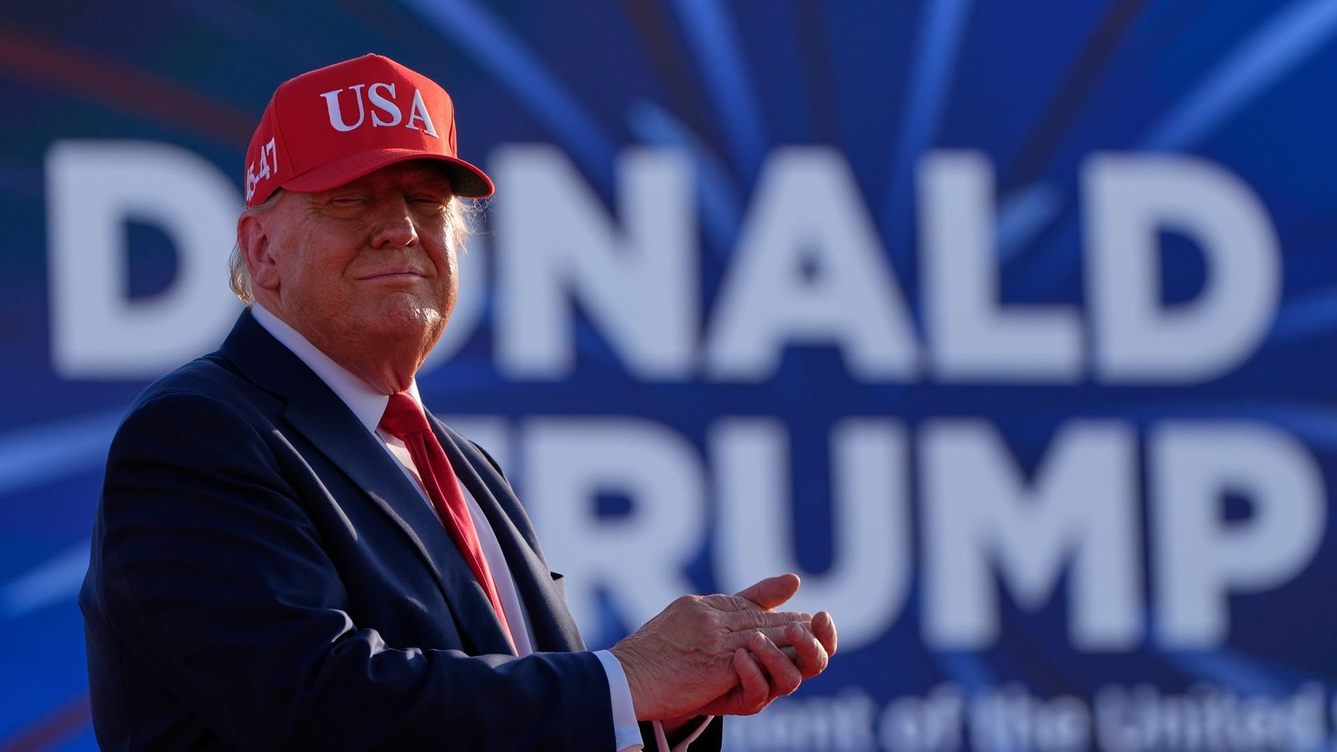 US-Präsident Trump bei einer Veranstaltung in Iowa.