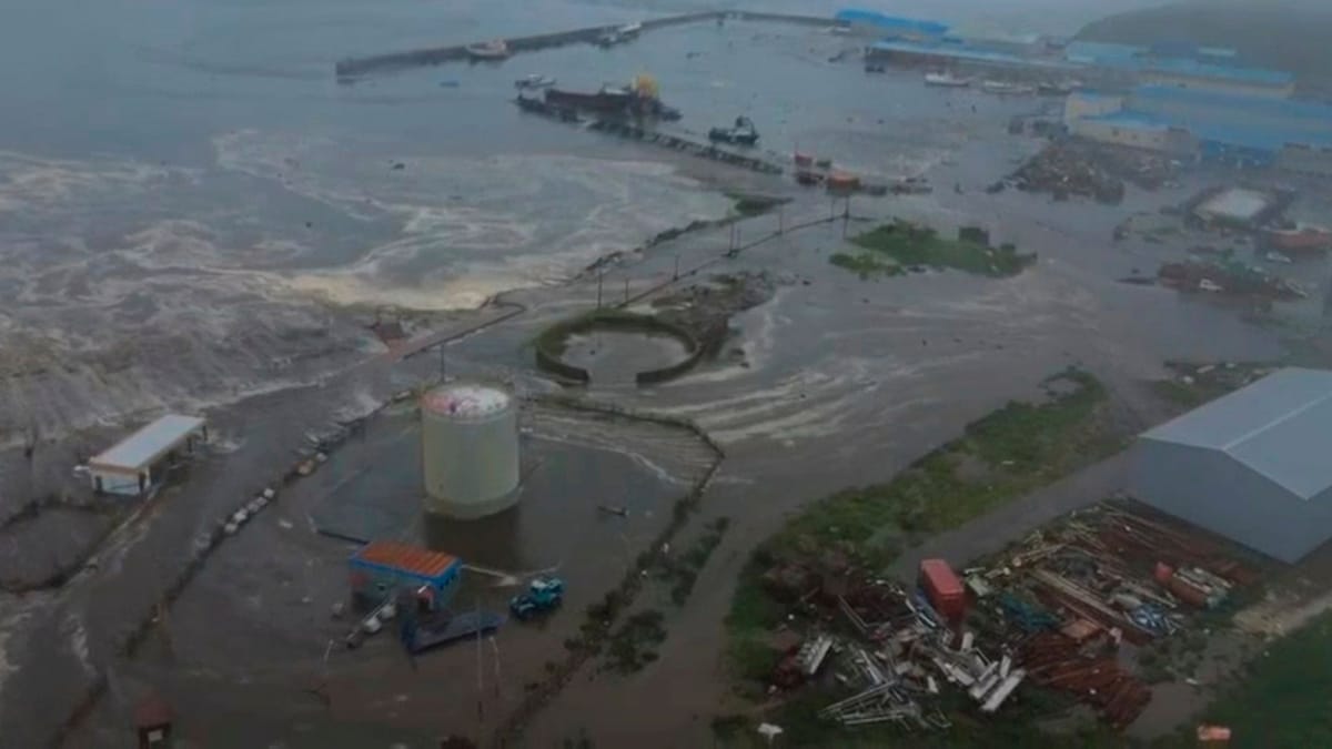 Erdbeben im Pazifik: Flotte aufs Meer hinausgezogen, Tsunami trifft Hafen