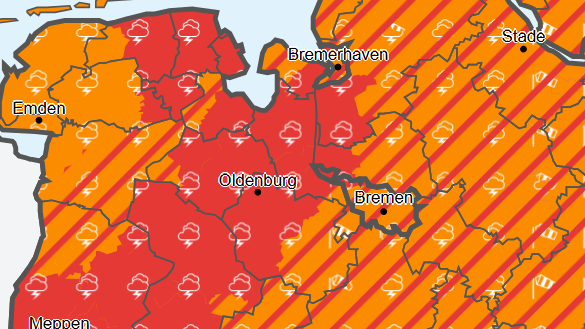 Für Bremen und die Region liegen Warnungen vor "markantem Wetter" und Unwetterwarnungen vor.