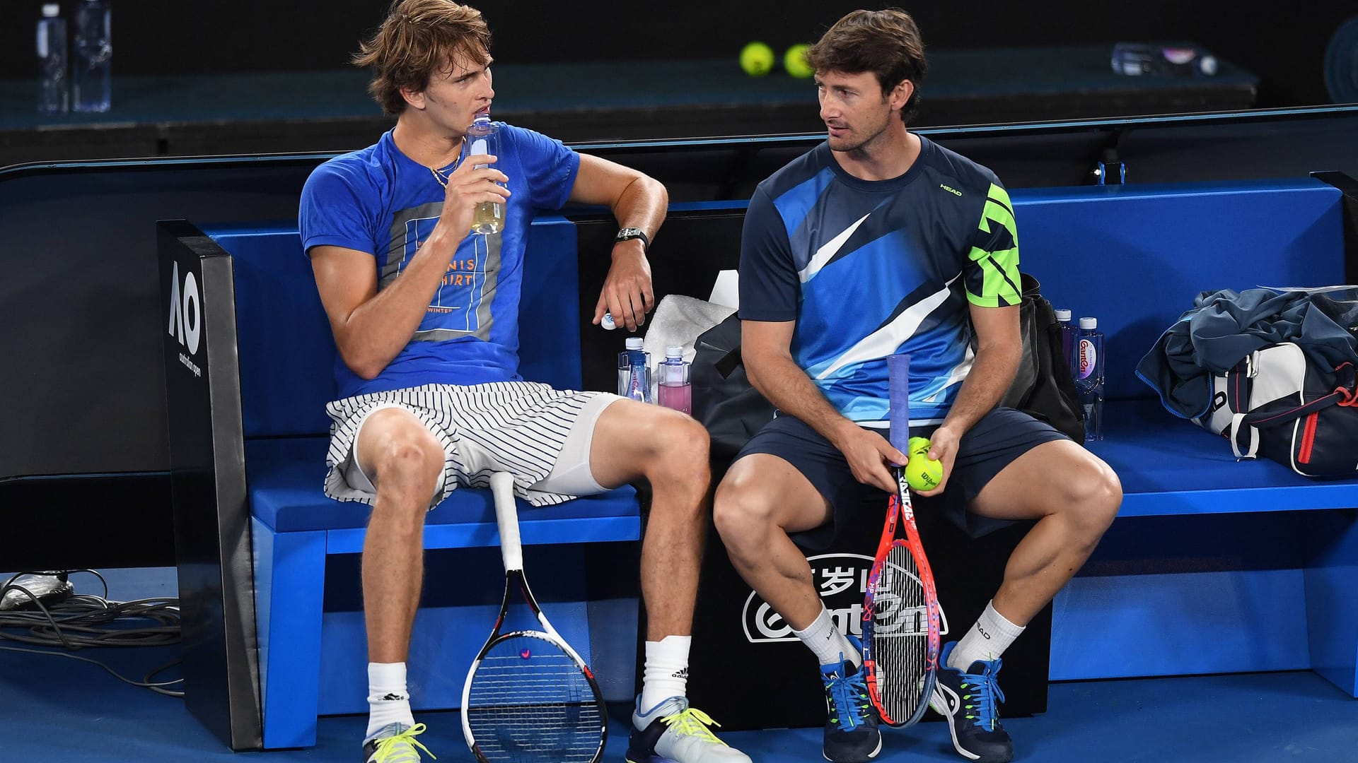 Differenzen: Zverev (li.) und Ferrero im Januar 2018.