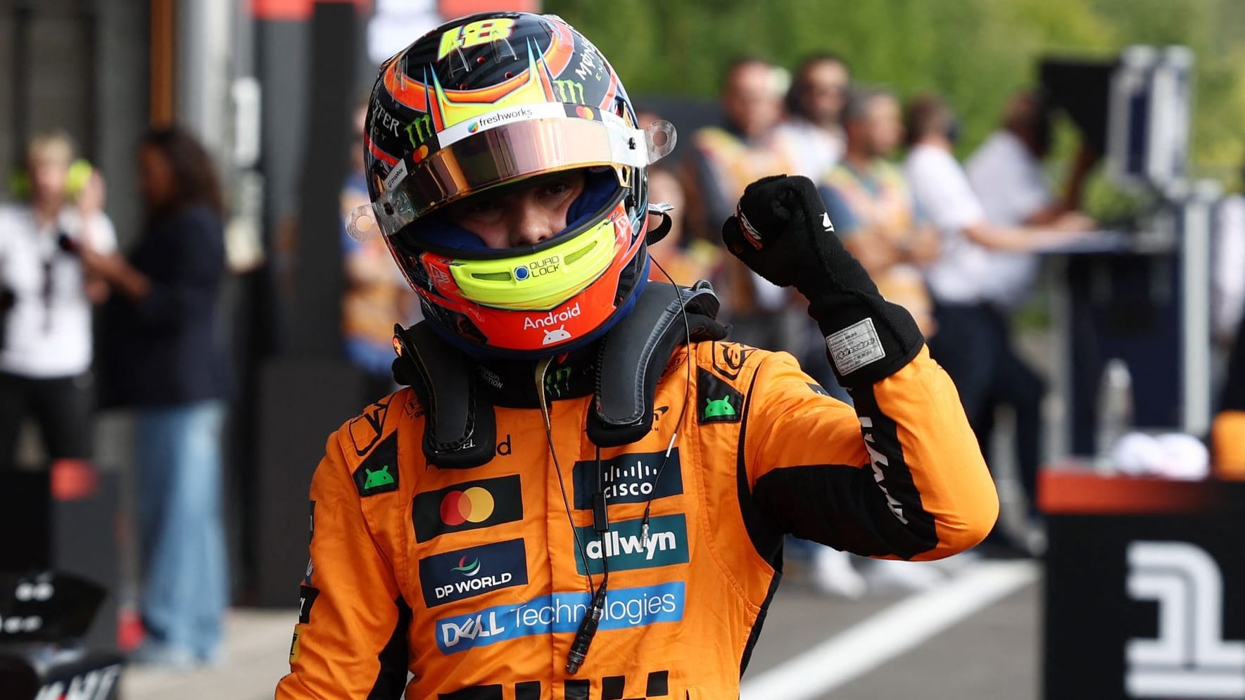 Die Faust geballt: Oscar Piastri nach dem Sprint-Qualifying in Belgien.