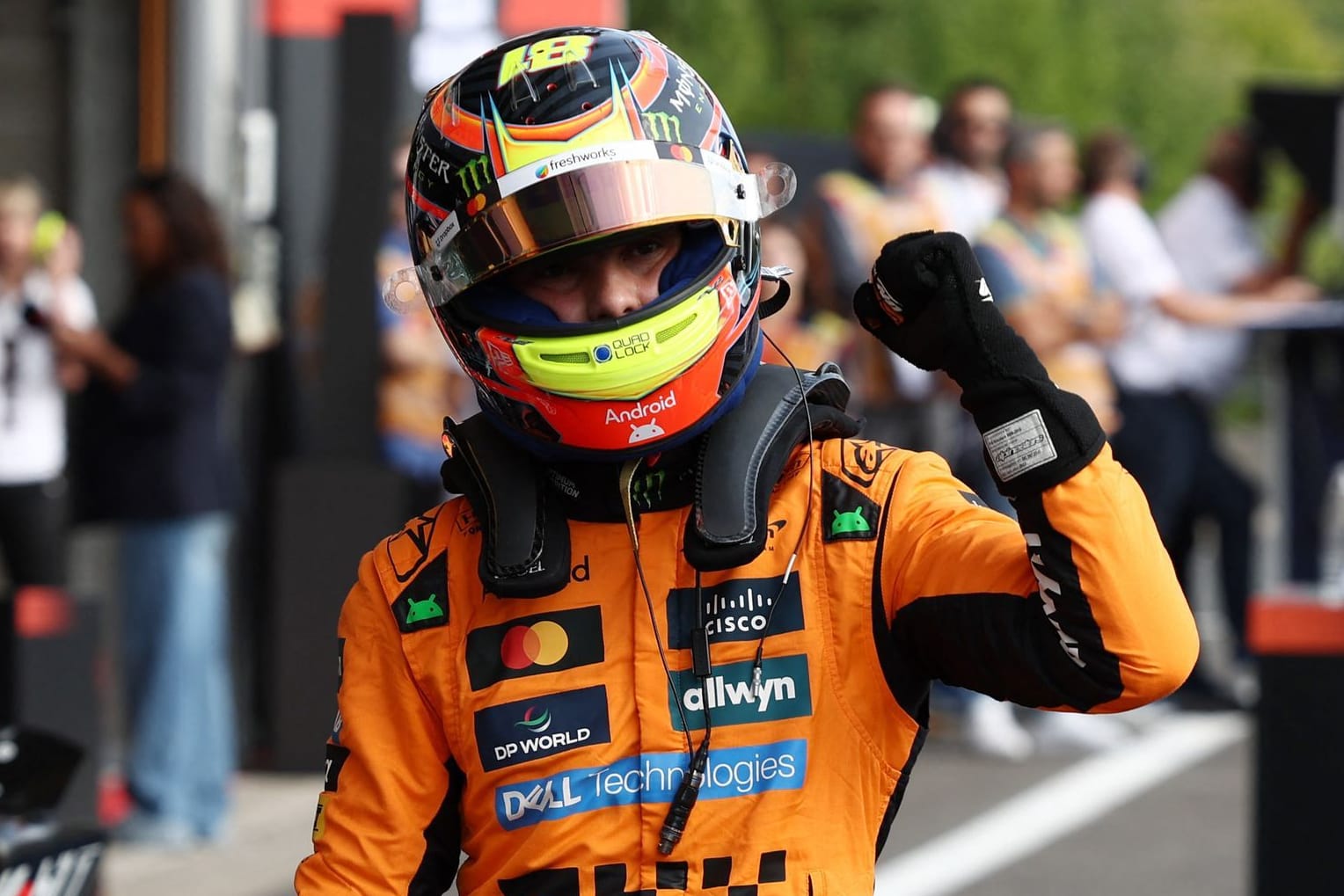 Die Faust geballt: Oscar Piastri nach dem Sprint-Qualifying in Belgien.