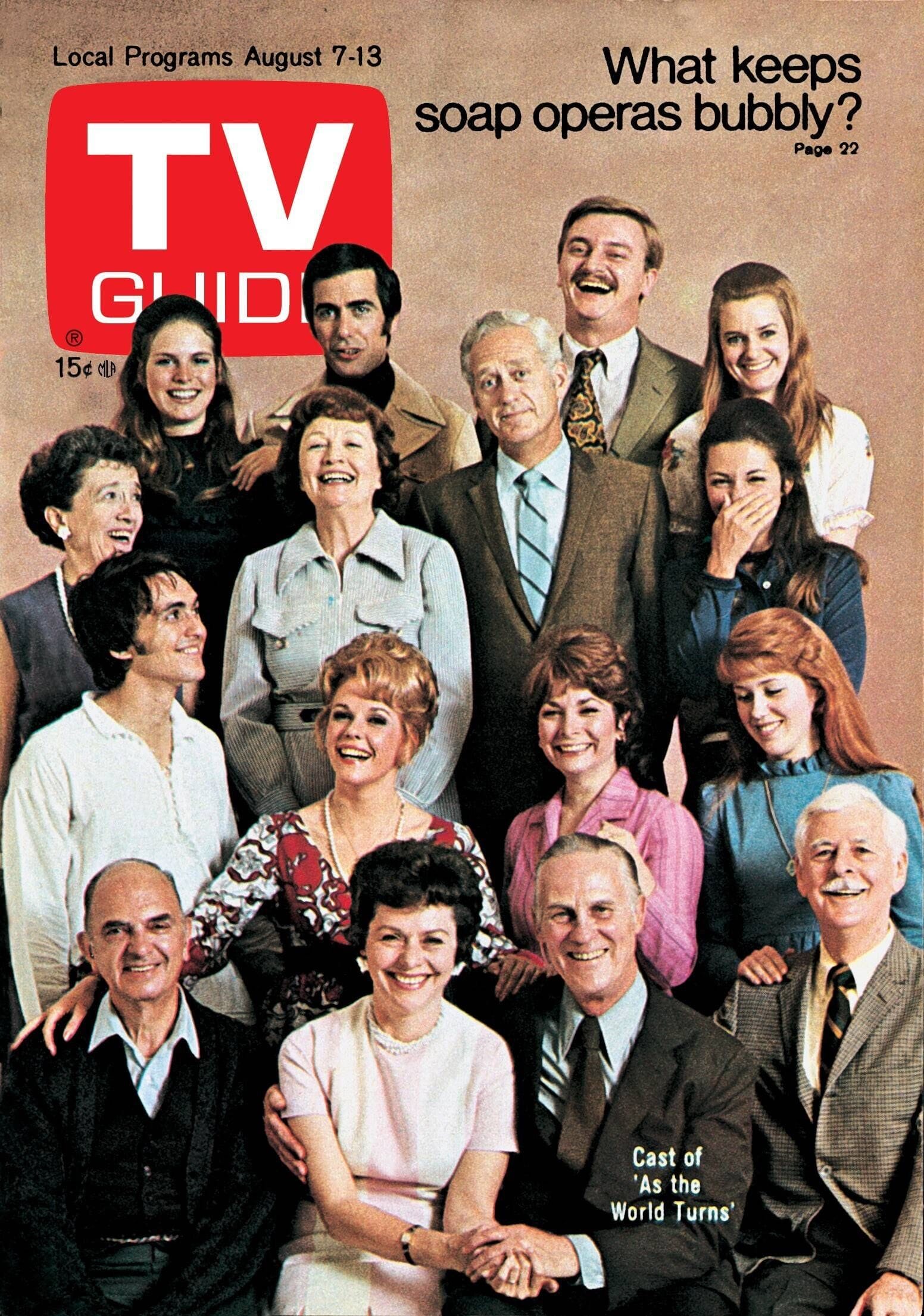 "Jung und Leidenschaftlich – Wie das Leben so spielt": Nina Hart, Jerry Lacy, Larry Bryggman, Swoosie Kurtz, Ethel Remey, Fran Carlon, Henderson Forsythe, Marie Masters Peter Galman, Eileen Fulton, Phoebe Dorin, Rita McLaughlin Santos Ortega, Don MacLaughlin, Helen Wagner, William Johnstone