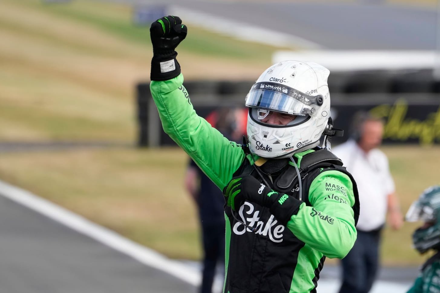 Nico Hülkenberg jubelt: Zum ersten Mal in seiner Karriere schaffte er es in der Formel 1 auf das Podest.