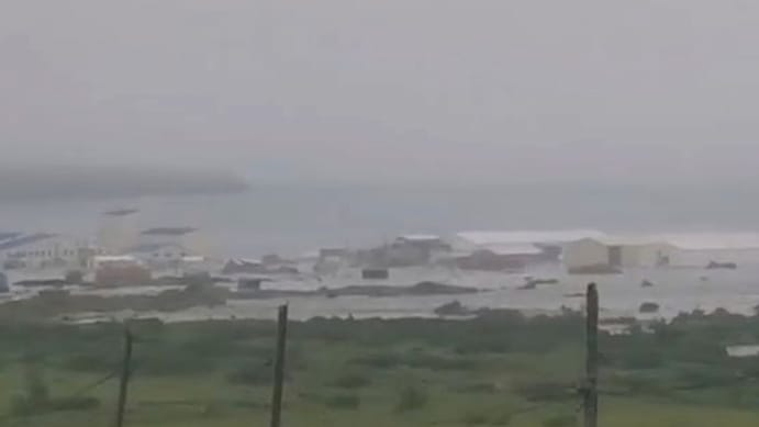 Dieses Video-Standbild des Geophysikalischen Dienstes der Russischen Akademie der Wissenschaften zeigt die Folgen des Tsunamis.