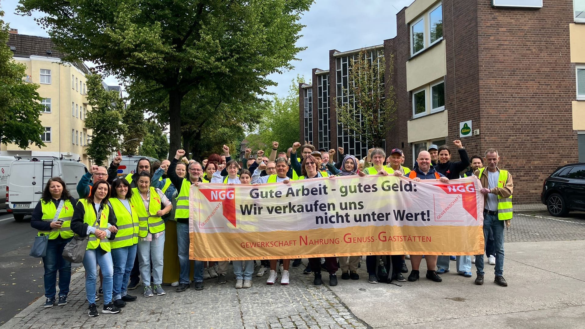 Dieses Foto veröffentlichte die Gewerkschaft von ihrem Streik in Reinickendorf.